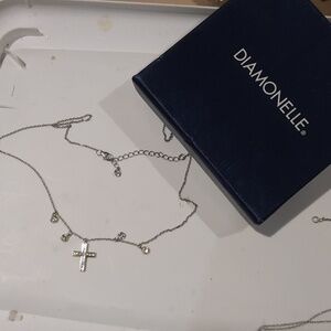 AUTHENTIC SOLID CZ DIAMONELLE 10K YELLOW GOLD OVER STERLING SILVER ✝️ CHAIN